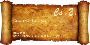 Csanki Erika névjegykártya